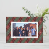 Flannel Merry kerst Gingham Ugly Sweeter Pset Feestdagenkaart (Staand voorkant)