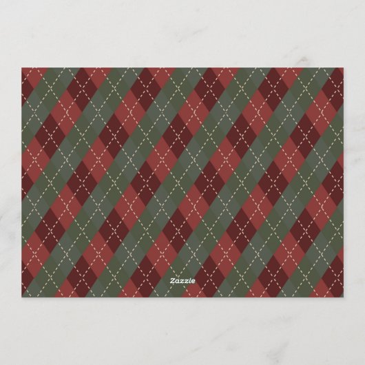 Flannel Merry kerst Gingham Ugly Sweeter Pset Feestdagenkaart (Achterkant)
