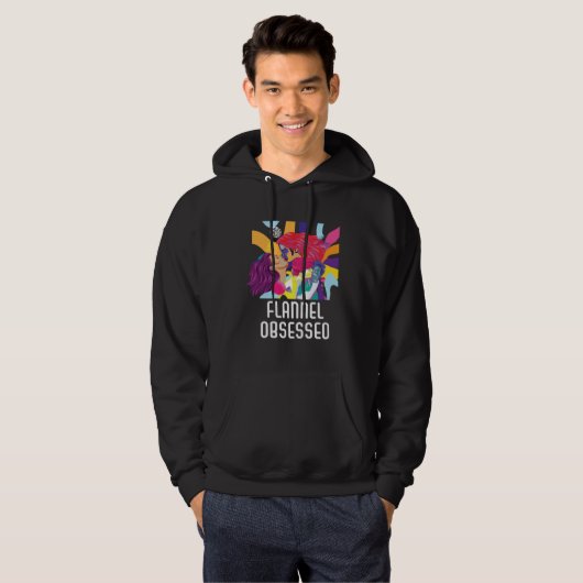 Flannel Obsessed Bisexual Rainbow Pride Bisexualit Hoodie (Voorkant volledig)