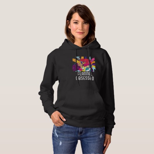 Flannel Obsessed Bisexual Rainbow Pride Bisexualit Hoodie (Voorkant volledig)