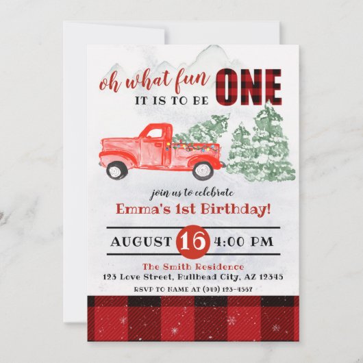 Flannel Oh, wat leuk dat het een 1e verjaardag wor Kaart (Voorkant)