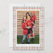 Flannel Plaid Vakantie Fotokaart Aankondiging (Voorkant)