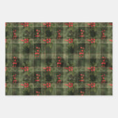 Flannel Plaid Winter Holiday Gift Inpakpapier Vel (Voorkant 3)