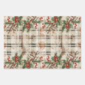Flannel Plaid Winter Holiday Gift Inpakpapier Vel (Voorkant)