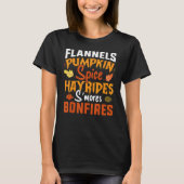 Flannel Pumpkin Spice Hayrides Bonfire Herfst Autu T-shirt (Voorkant)