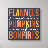 Flannel Sweaters Herfst Favorieten Word Art Canvas Afdruk (Voorkant)