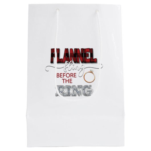 Flannel vling voor Ring Gift Bag - Rood Medium Cadeauzakje (Achterkant)