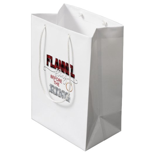 Flannel vling voor Ring Gift Bag - Rood Medium Cadeauzakje (Achterkant Gekanteld)