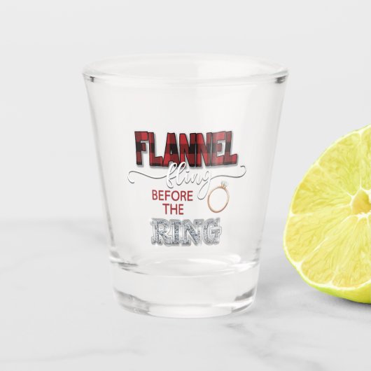 Flannel vling voor Ring Shot Glass - Rood Shot Glas (Voorkant)