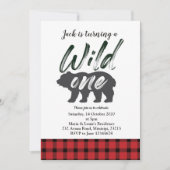 Flannel Wild Eén eerste verjaardagsuitnodigingskaa Kaart (Voorkant)