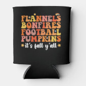 Flannels Bonfires Football Pumpkins Het is Herfst  Blikjeskoeler (Voorkant)