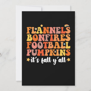 Flannels Bonfires Football Pumpkins Het is Herfst  Kaart
