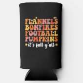 Flannels Bonfires Football Pumpkins Het is Herfst  Seltzer Blikjeskoeler (Voorkant)