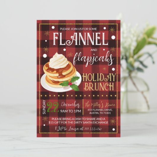 Flannels Flapjacks kerstfeest Kaart (Staand voorkant)
