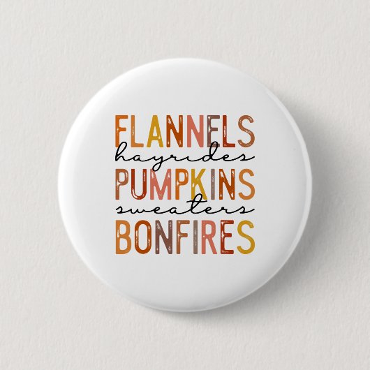 Flannels Hayriders Bonfire Pumpkins Leopard Herfst Ronde Button 5,7 Cm (Voorkant)
