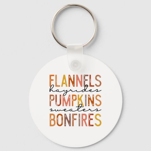 Flannels Hayriders Bonfire Pumpkins Leopard Herfst Sleutelhanger (Voorkant)