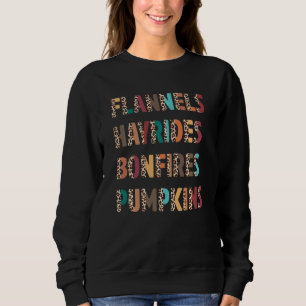 Flannels Hayrides Bonfire Pumpkins Boho Leopard F Trui