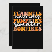 Flannels Hayrides Pompoenen Sweaters Bonfires Groo Kaart (Voorkant / Achterkant)