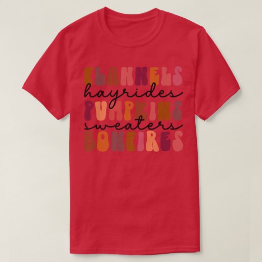 Flannels Hayrides Pumpkin Bonfire Style L T-shirt (Design voorkant)