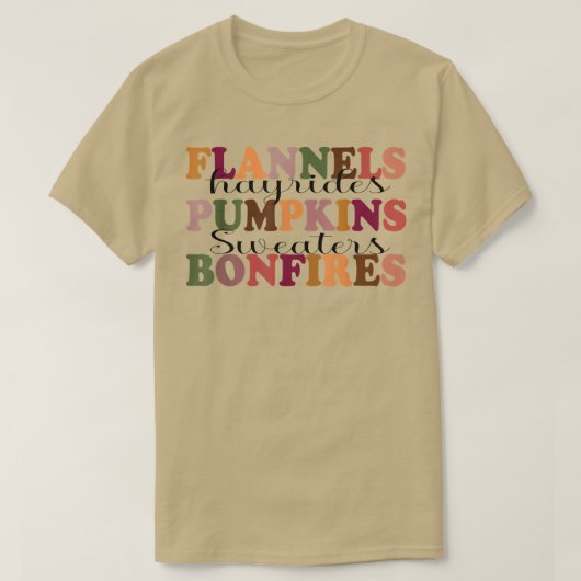 Flannels Hayrides Pumpkins Herfst Vibes Autumn Dan T-shirt (Design voorkant)