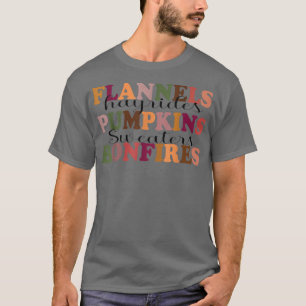 Flannels Hayrides Pumpkins Herfst Vibes Autumn Dan T-shirt