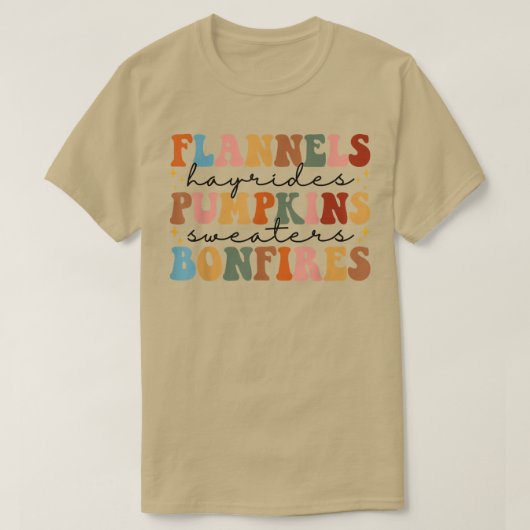 Flannels Hayrides Pumpkins Sweaters Bonfir (Design voorkant)