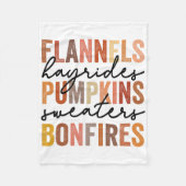 Flannels Hayrides Pumpkins  Sweaters Bonfir Fleece Deken (Voorkant)