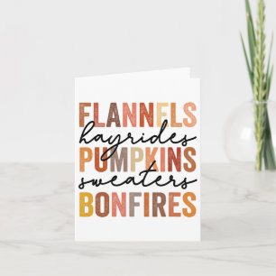Flannels Hayrides Pumpkins Sweaters Bonfir Kaart