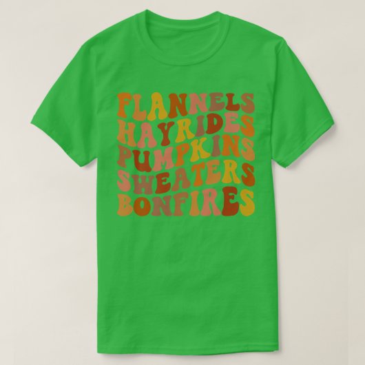 Flannels Hayrides Pumpkins Sweaters Bonfire Happy (Design voorkant)