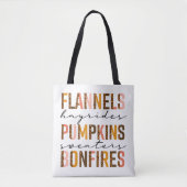 Flannels Hayrides Pumpkins Sweaters Tote Bag (Voorkant)