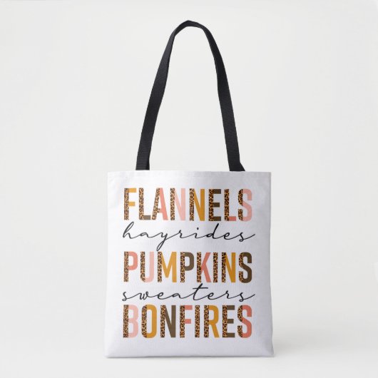 Flannels Hayrides Pumpkins Sweaters Tote Bag (Voorkant)
