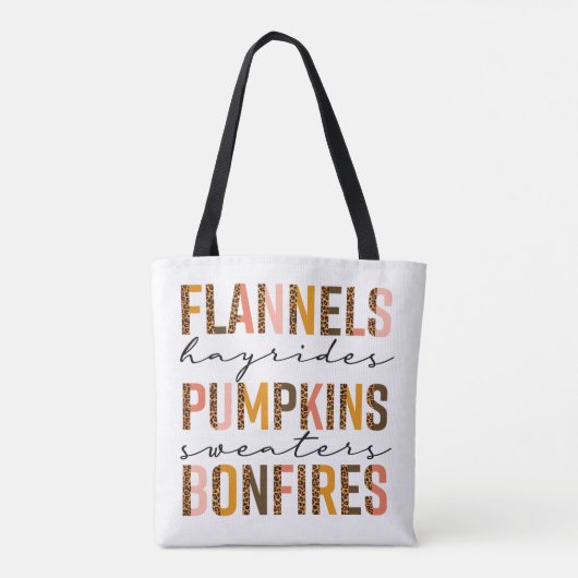 Flannels Hayrides Pumpkins Sweaters Tote Bag (Achterkant)