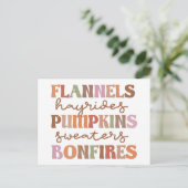 Flannels Pumpkins Bonfire Briefkaart (Staand voorkant)