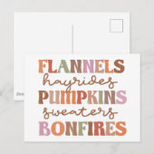Flannels Pumpkins Bonfire Briefkaart (Voorkant / Achterkant)