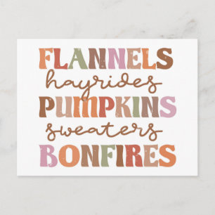 Flannels Pumpkins Bonfire Briefkaart