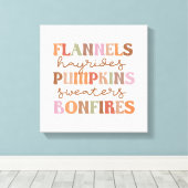 Flannels Pumpkins Bonfire Canvas Afdruk (Insitu (Houten vloer))