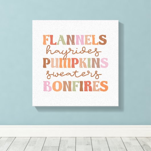 Flannels Pumpkins Bonfire Canvas Afdruk (Insitu (Houten vloer))