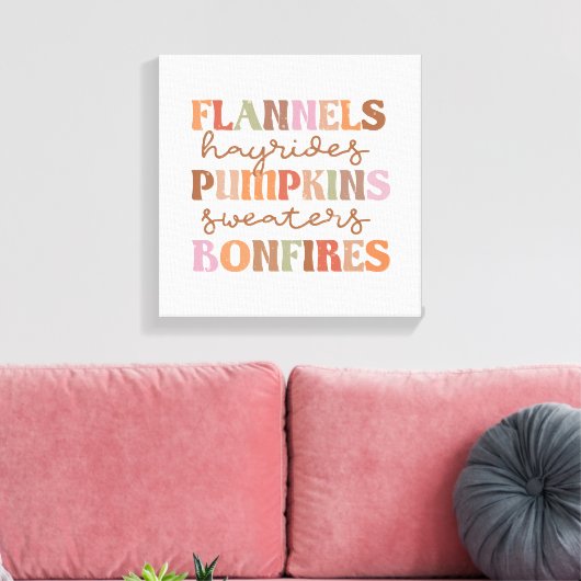 Flannels Pumpkins Bonfire Canvas Afdruk (Insitu (Woonkamer))