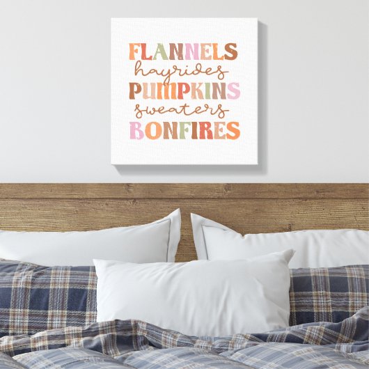 Flannels Pumpkins Bonfire Canvas Afdruk (Insitu (Slaapkamer))