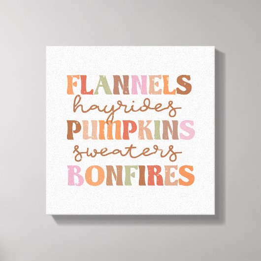 Flannels Pumpkins Bonfire Canvas Afdruk (Voorkant)