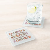 Flannels Pumpkins Bonfire Glazen Onderzetter (Schuin)