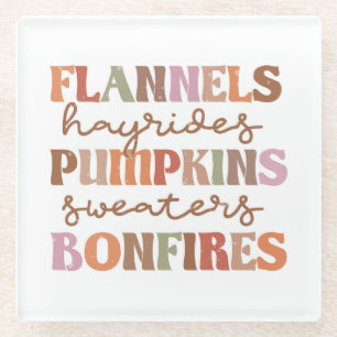 Flannels Pumpkins Bonfire Glazen Onderzetter