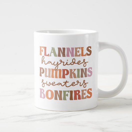Flannels Pumpkins Bonfire Grote Koffiekop (Rechts)