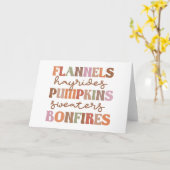 Flannels Pumpkins Bonfire Kaart (Gele Bloem)