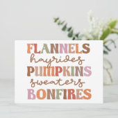 Flannels Pumpkins Bonfire Kaart (Staand voorkant)