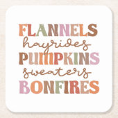 Flannels Pumpkins Bonfire Kartonnen Onderzetters (Voorkant)
