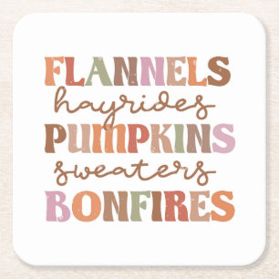 Flannels Pumpkins Bonfire Kartonnen Onderzetters