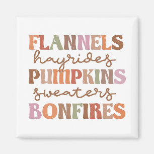 Flannels Pumpkins Bonfire Magneet