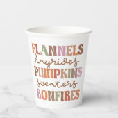 Flannels Pumpkins Bonfire Papieren Bekers (Voorkant)