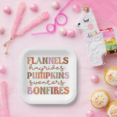 Flannels Pumpkins Bonfire Papieren Bordje (Feest)
